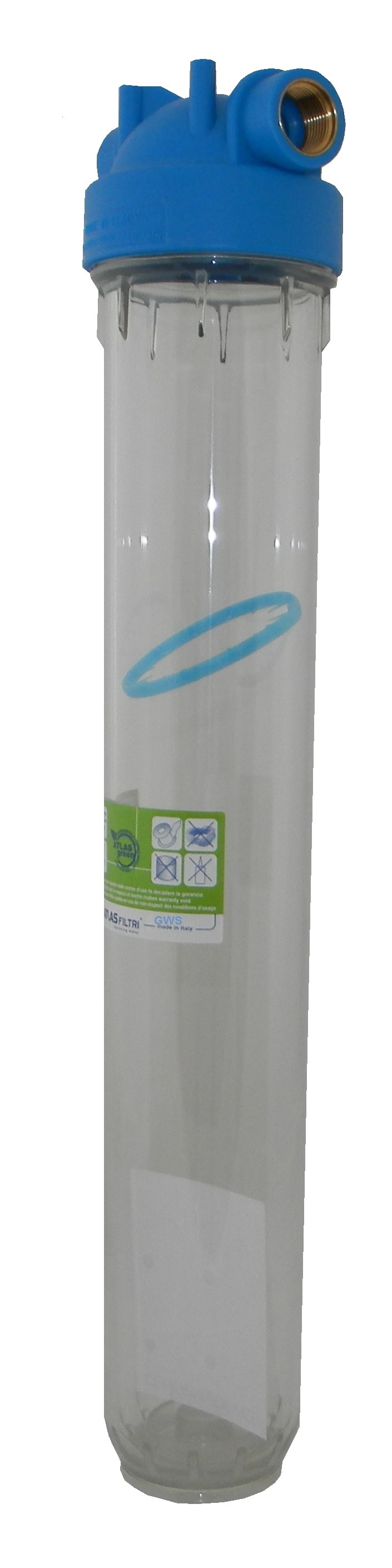 20 "transparent brass-plated filter housing